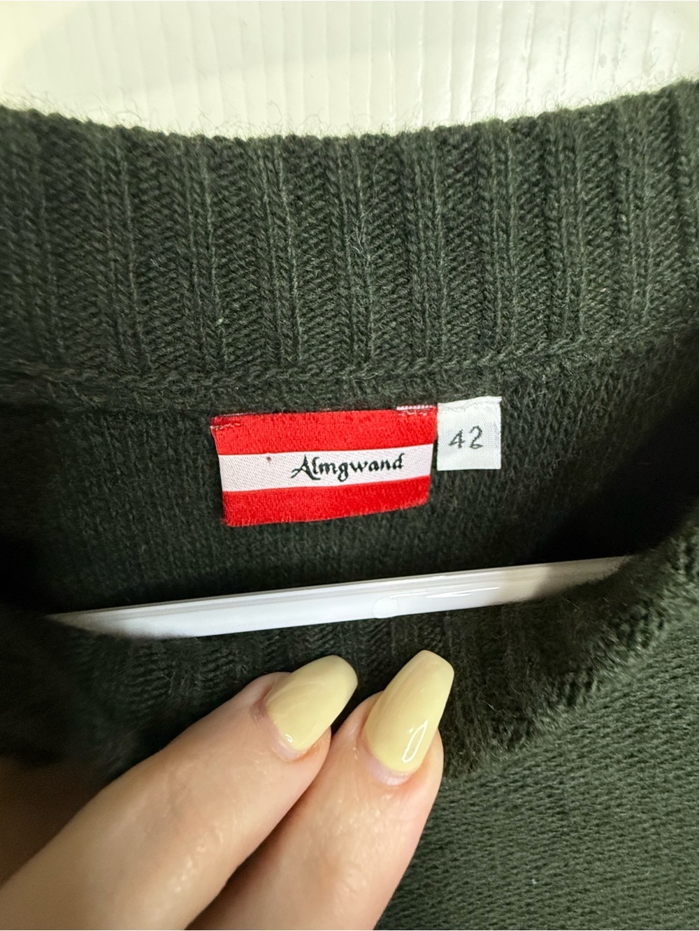 Almgwand Austrian Wool Alpine Sweater Cardigan Women’s EU 42 Large Dark Green - Picture 3 of 7